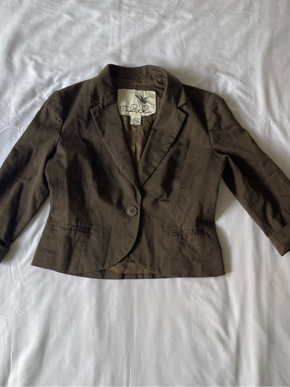 Talula Chocolate Brown Cropped Tailored Blazer